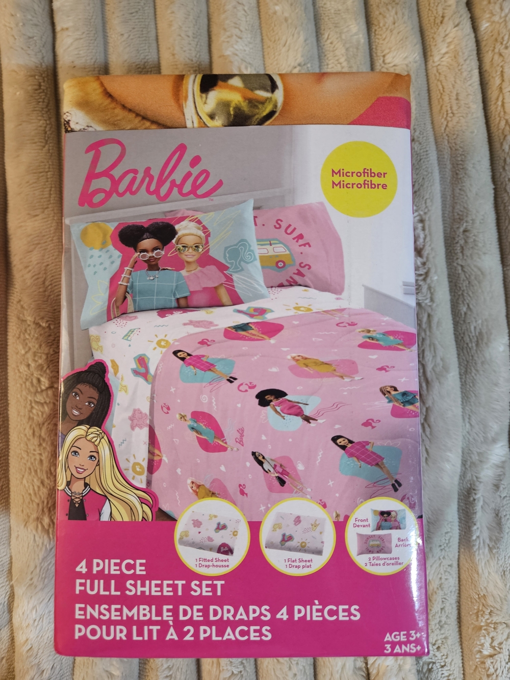 Barbie Pink Character Full Sheet Set with Multicolor Accents